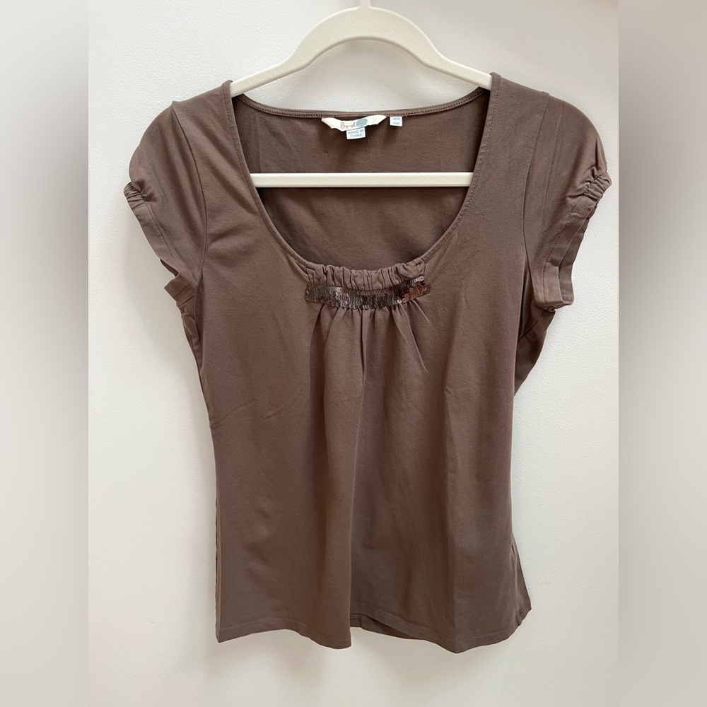 Brown Boden Y2K Short Sleeve Top